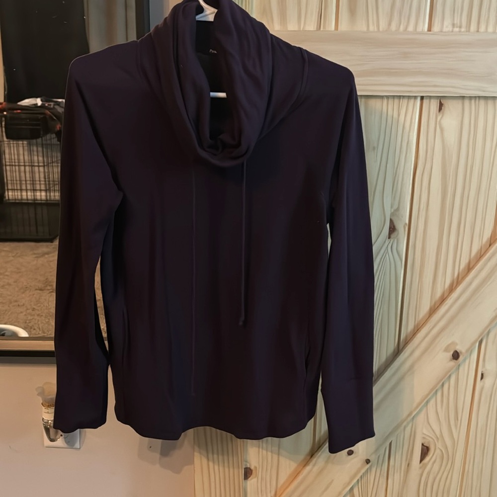 Plum Cowell neck sweater with pockets